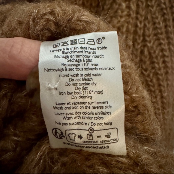 Sezane Emile Cardigan Alpaca Blend Brown Chunky Knit NWOT - Picture 6 of 7